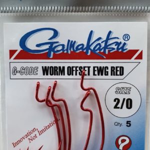 Gamakatsu Hooks Worm Offset EWG Red Colour