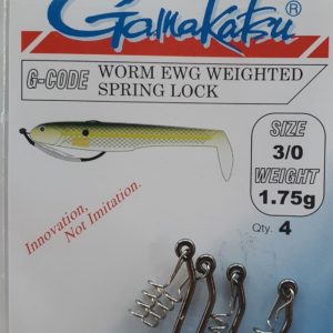 Gamakastu Hooks Worm EWG SuperLine Spring Lock Weighted