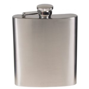 Hip Flask, Stainless Steel, Chrome Matt, 8 OZ, 225 ML
