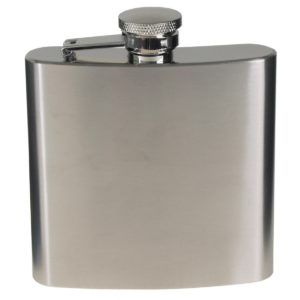 MFH Hip Flask, Stainless Steel, Chrome Matt, 6 OZ, 170 ML