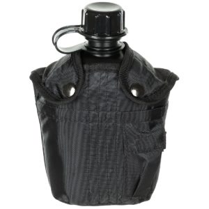 US Plastic Canteen, 1L, Cover, Black, BPA Free