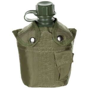 MFH US Plastic Canteen, 1L, Cover, OD Green, BPA Free