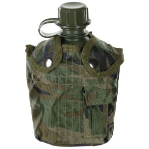 MFH US Plastic Canteen, 1 L, Cover, Woodland, BPA Free