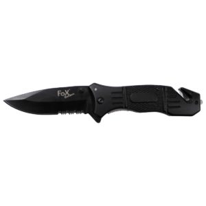 MFH Jack Knife, One-Handed, Black, Metal Handle