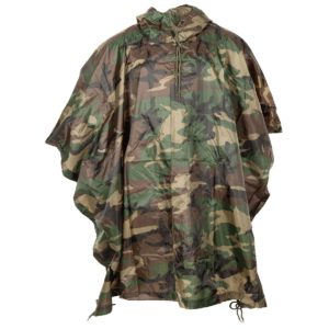 MFH Poncho, Rip Stop, Black/Green/Woodland