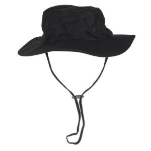 MFH US GI Bush Hat, Chin Strap, GI Boonie, Rip Stop, Black