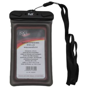Smartphone Bag, Waterproof, Transparent, Black/Orange