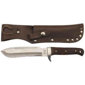 MFH BW Paratrooper Knife, Wooden Handle, Sheath