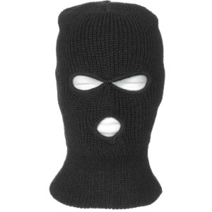 MFH Balaclava, 3 Hole, Acrylic, Black/OD Green